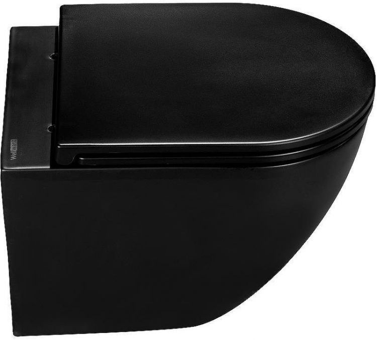 Комплект унитаза WellWant Aura WWU01122B с инсталляцией WellWant Standart 50 WWISI1110B с сиденьем Микролифт и клавишей смыва Хром глянцевый