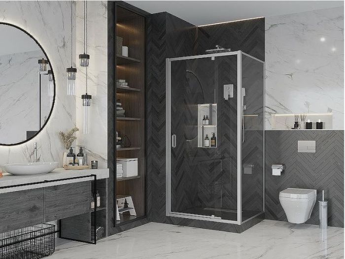 Душевой уголок Ambassador Elysium 80x80 111021102KX-80KX профиль Хром стекло прозрачное