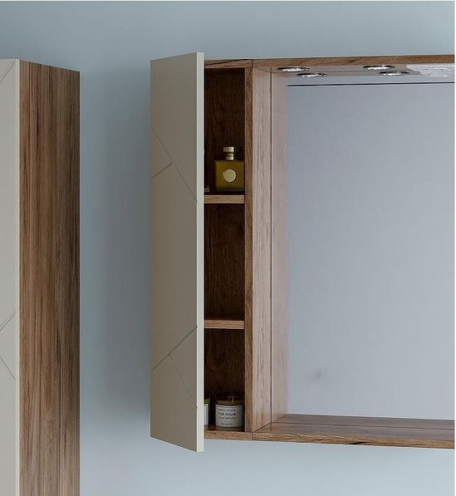 Подвесной шкаф Бриклаер Кристалл 20 4627125417023 Латте Дуб крафт табачный