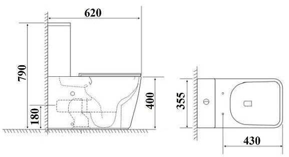Унитаз компакт Ceruttispa Alvaro CT11089 цвет Белый с сиденьем Микролифт