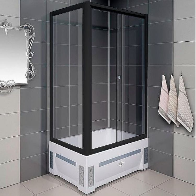 Душевой уголок Radomir Верчелли 120x80 R 1-03-6-2-0-0130 профиль Черный стекло прозрачное