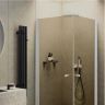 Душевой уголок Maybah Glass MGY-1297-1 800x800x1980 на монопетлях Белый стекло бронзовое