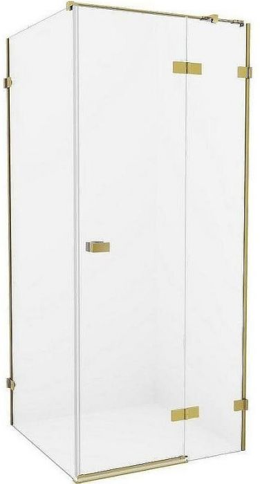 Душевой уголок New Trendy Avexa Gold 80х100 R EXK-1735 профиль Брашированное золото стекло прозрачное