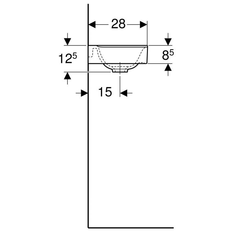 Раковина Geberit Xeno? с отверстием под смеситель слева 40х28 [500.528.01.1]