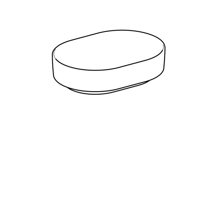 Раковина Geberit VariForm с установкой на столешницу эллиптической формы, 55х40 см, без отв. под смеситель, без отв. перелива [500.774.01.2]