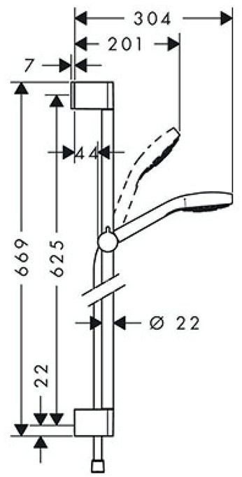 Hansgrohe Croma Seleсt S 1j Unica душевой набор 0,65, цвет: хром