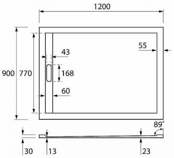 Душевой поддон из искусственного камня Cezares Tray AS 120x90 TRAY-AS-AH-120/90-30-W Белый