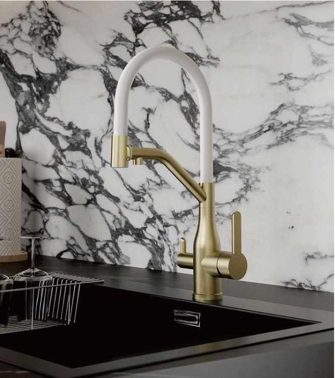 Смеситель для кухни Belz B78815-5 цвет Брашированное золото Белый Смеситель для кухни Belz B78815-5 цвет Брашированное золото Белый