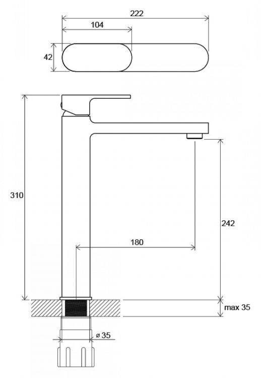 Смеситель Ravak Chrome CR 015.00 для раковины Смеситель Ravak Chrome CR 015.00 для раковины