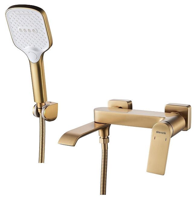 Смеситель для ванны Shevanik S4102G цвет Золотой сатин