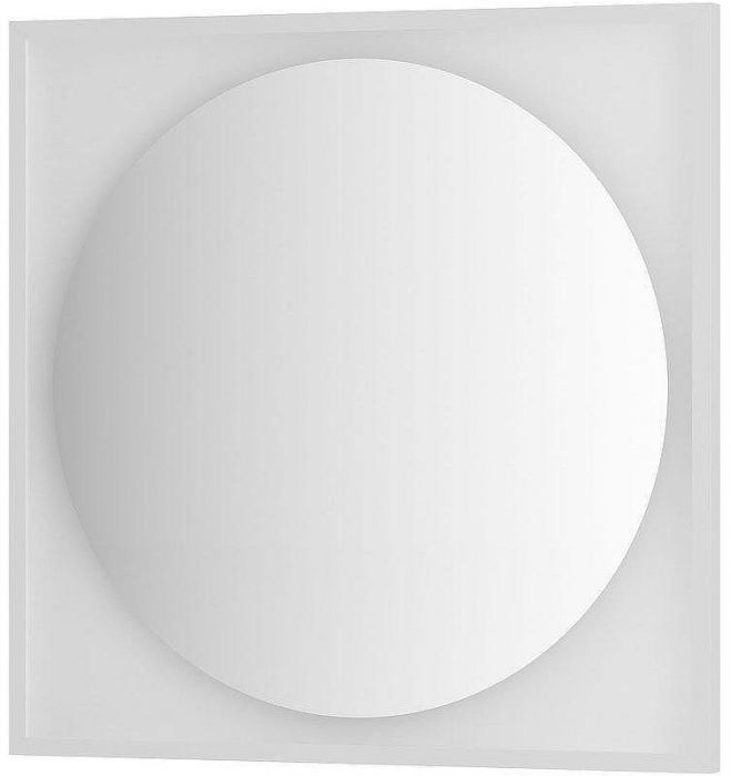 Зеркало Defesto Eclipce 80х80 DF 2228 с подсветкой 18W-4500К/в багетной раме/Без выключателя/Нейтральный белый свет/Белая рама