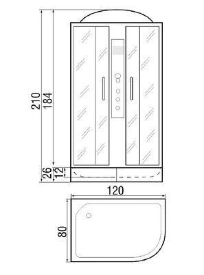 Душевая кабина River Dunay 120/80/26 МТ L