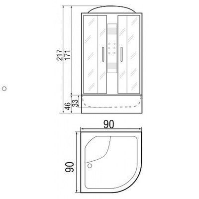 Душевая кабина River Temza 90/46 MT Душевая кабина River Temza 90/46 MT