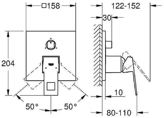 Смеситель для душа Grohe Eurocube 24094000 Хром