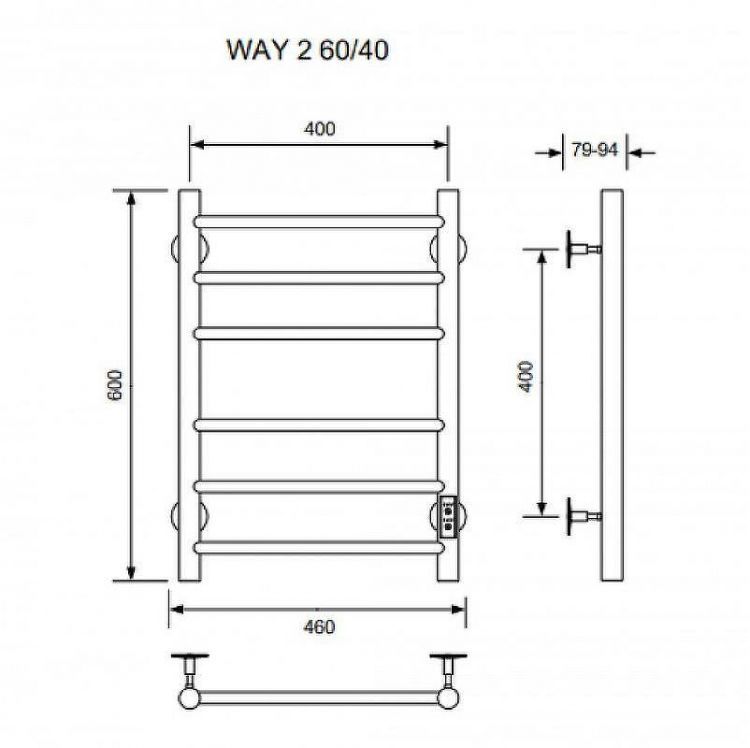 Электрический полотенцесушитель Ника Way-2 60/40 U Белый матовый