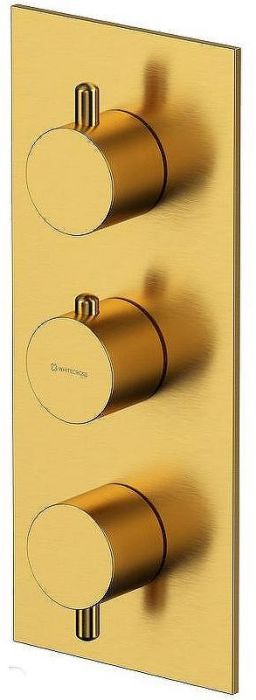 Смеситель для душа Whitecross Y brushed gold Y1238GLB с термостатом Брашированное золото