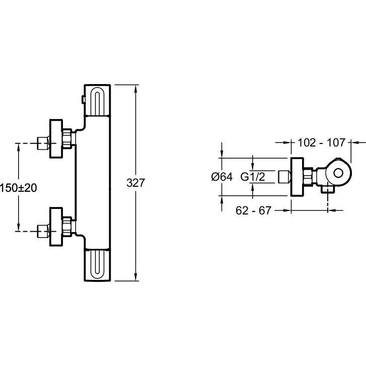 Термостат для душа Jacob Delafon Metro E24394-CP, хром Термостат для душа Jacob Delafon Metro E24394-CP, хром