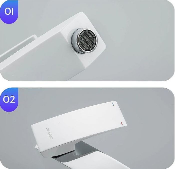 Смеситель для раковины Gappo G07 G1007-78 Белый Хром
