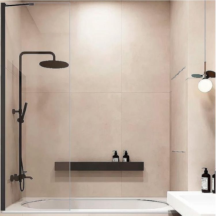 Шторка на ванну Veconi Palau 60 PL84B-60-01-C7 профиль Черный матовый стекло прозрачное