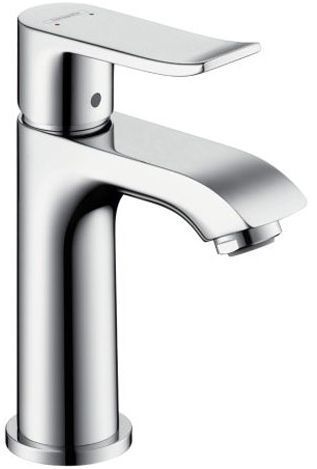 Hansgrohe Metris, Смеситель для раковины, ComfortZone, однорычажный, 100 мм, керамический узел смешивания, крепление рукоятки Boltic, ограничитель температуры воды, расход воды до 5 л/мин, аэратор QuickClean, с донным клапаном, Цвет: Хром