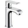 Hansgrohe Metris, Смеситель для раковины, ComfortZone, однорычажный, 100 мм, керамический узел смешивания, крепление рукоятки Boltic, ограничитель температуры воды, расход воды до 5 л/мин, аэратор QuickClean, с донным клапаном, Цвет: Хром
