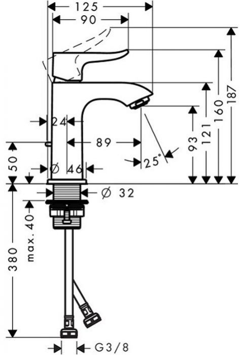 Hansgrohe Metris, Смеситель для раковины, ComfortZone, однорычажный, 100 мм, керамический узел смешивания, крепление рукоятки Boltic, ограничитель температуры воды, расход воды до 5 л/мин, аэратор QuickClean, с донным клапаном, Цвет: Хром