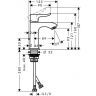 Hansgrohe Metris, Смеситель для раковины, ComfortZone, однорычажный, 100 мм, керамический узел смешивания, крепление рукоятки Boltic, ограничитель температуры воды, расход воды до 5 л/мин, аэратор QuickClean, с донным клапаном, Цвет: Хром