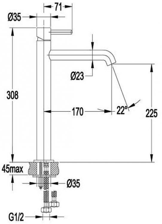 Смеситель для раковины Grocenberg GB3029BL Черный матовый Смеситель для раковины Grocenberg GB3029BL Черный матовый