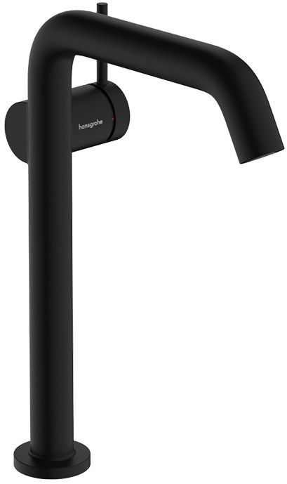 Hansgrohe Tecturis S Смеситель для раковины, высокий, 1 отв., CoolStart EcoSmart+, с донным клапаном Push-Open, цвет: черный матовый