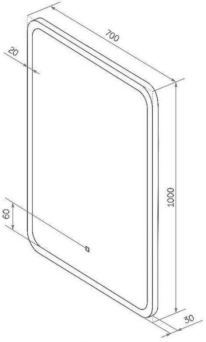 Зеркало Континент Glamour 700х1000 ЗЛП277 с подсветкой с сенсорным выключателем