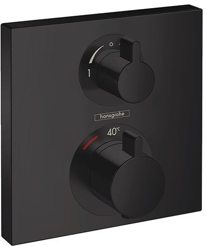 Hansgrohe Ecostat Square Термостат для душа, 2 источника, внешняя часть, цвет: черный матовый