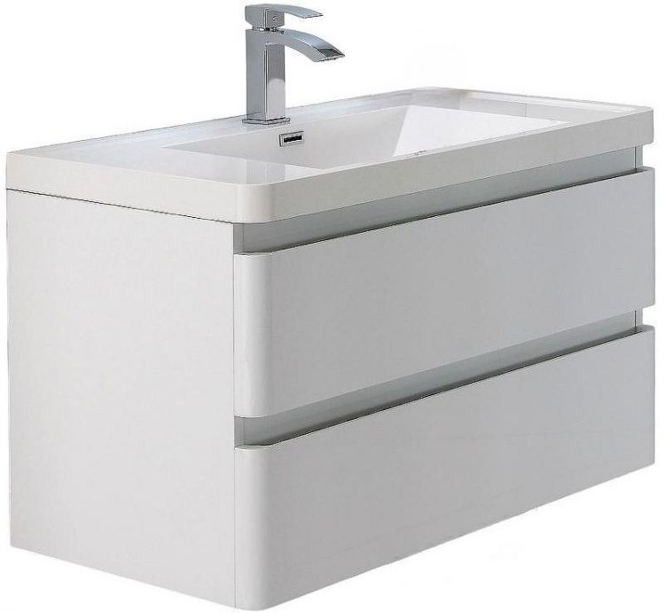 Тумба с раковиной Parly Spa Gucci 80 Gucci80 10119 подвесная Белая глянцевая Тумба с раковиной Parly Spa Gucci 80 Gucci80 10119 подвесная Белая глянцевая