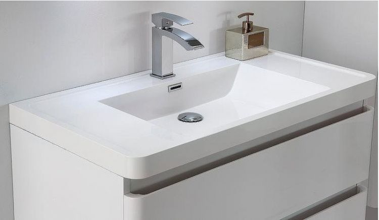 Тумба с раковиной Parly Spa Gucci 80 Gucci80 10119 подвесная Белая глянцевая Тумба с раковиной Parly Spa Gucci 80 Gucci80 10119 подвесная Белая глянцевая