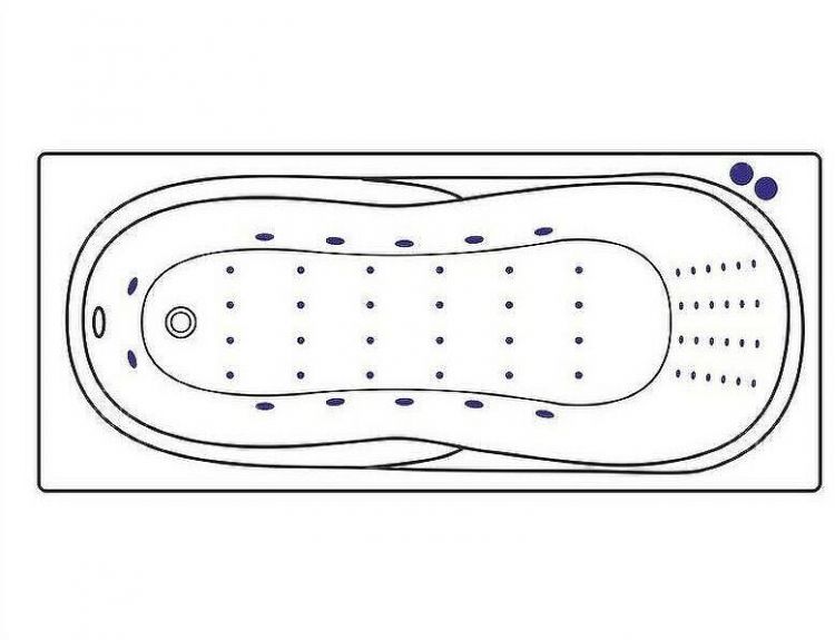 Акриловая ванна Excellent Sekwana 170x75 WAEX.SEK17.NANO.CR с гидромассажем