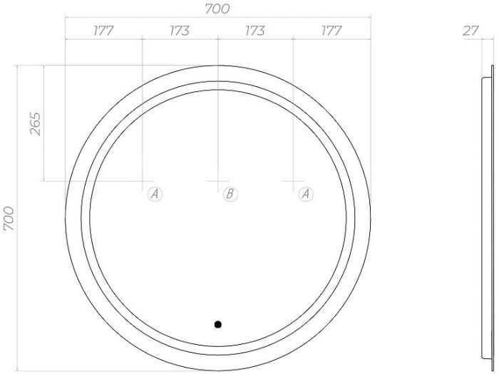 Зеркало Vigo Holly Classic 70 z.HOL.70.CLASSIC с подсветкой c сенсорным выключателем