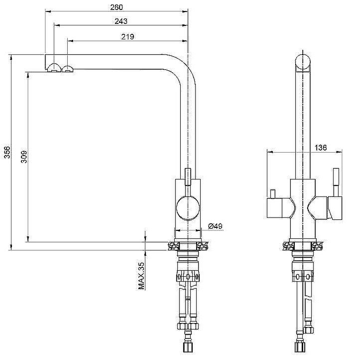 Смеситель для кухни Olive's Balear 13450BLB Черный матовый