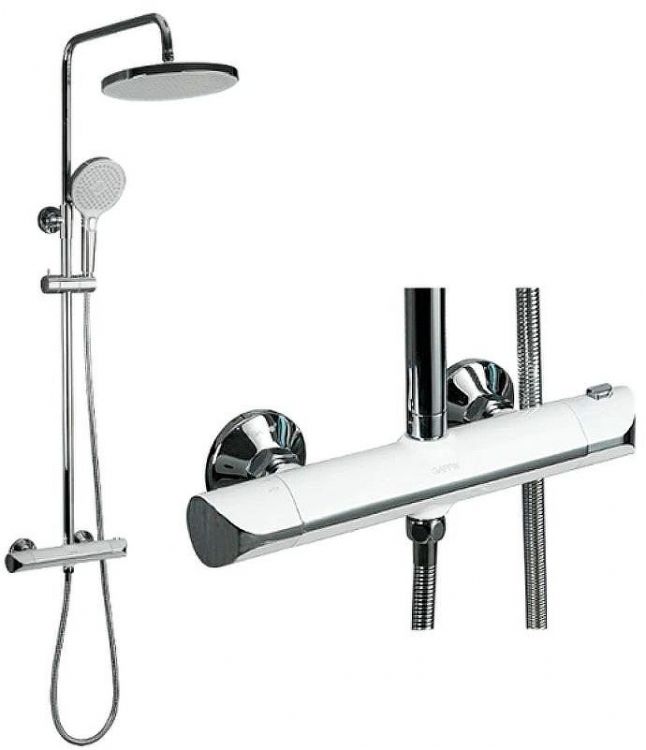 Душевая система Gappo G03-8 G2403-48 с термостатом Белая Хром Душевая система Gappo G03-8 G2403-48 с термостатом Белая Хром