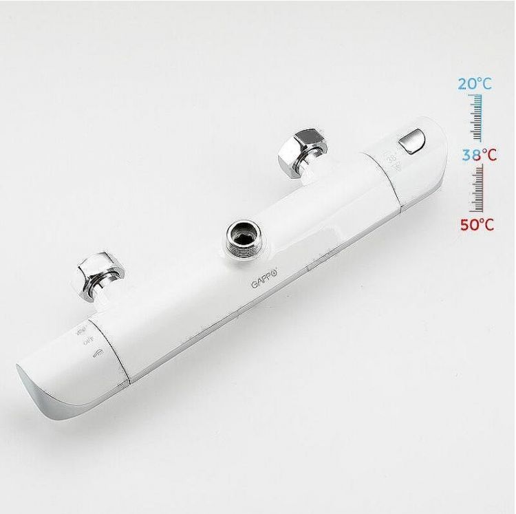 Душевая система Gappo G03-8 G2403-48 с термостатом Белая Хром Душевая система Gappo G03-8 G2403-48 с термостатом Белая Хром