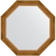 Зеркало Evoform Octagon 68х68 BY 7319 в багетной раме - Состаренная бронза с плетением 70