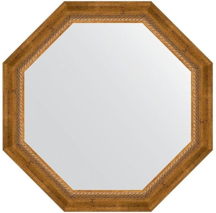 Зеркало Evoform Octagon 68х68 BY 7319 в багетной раме - Состаренная бронза с плетением 70