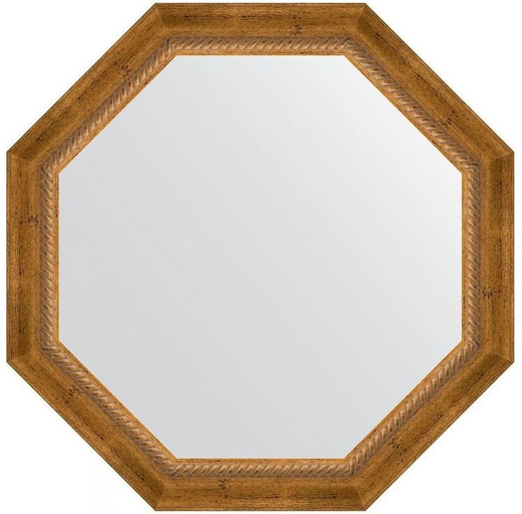 Зеркало Evoform Octagon 68х68 BY 7319 в багетной раме - Состаренная бронза с плетением 70