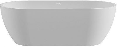 Ванна из искусственного камня Cezares Stylus 160x80 CZR-STYLUS-160-80-54-SSB Белая матовая без гидромассажа