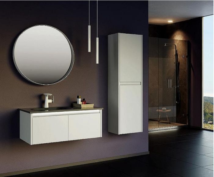 Тумба с раковиной Orka Lisbon 90 5001429 подвесная Кашемировая матовая