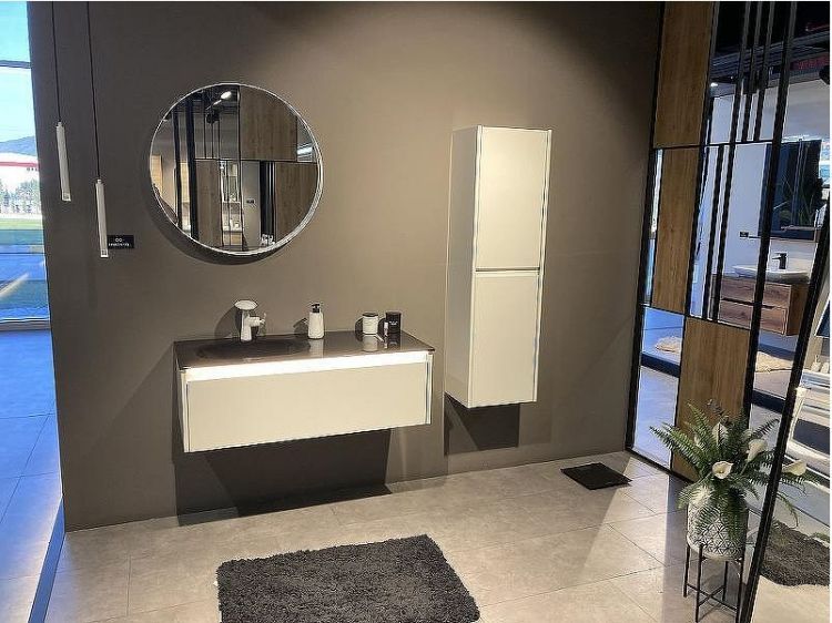 Тумба с раковиной Orka Lisbon 90 5001429 подвесная Кашемировая матовая