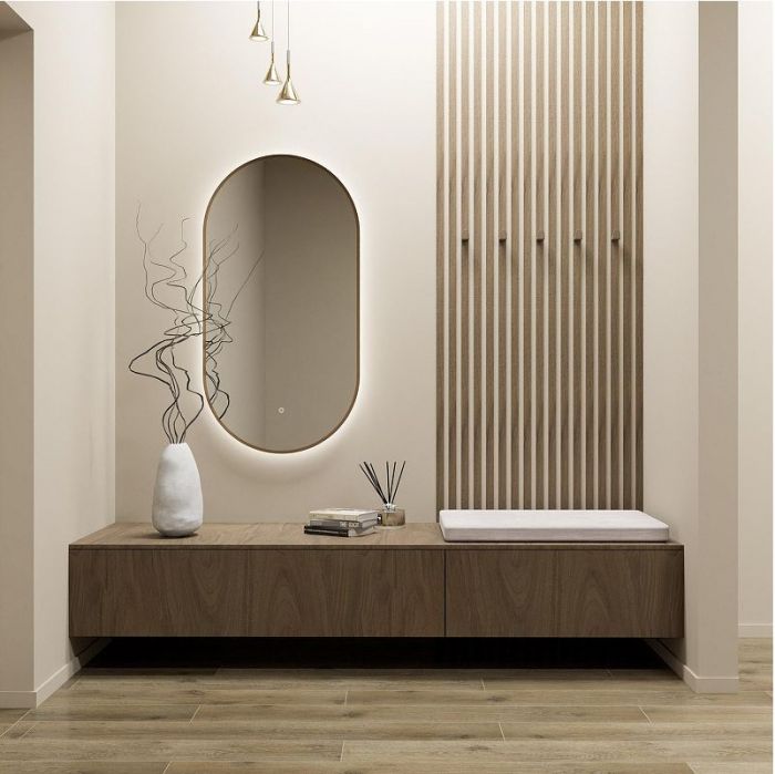 Зеркало Fixsen FX-3120G 120 с подсветкой цвет Золото-сатин с сенсорным выключателем и диммером