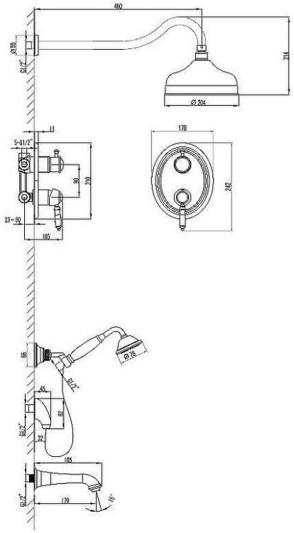 Душевая система Lemark Villa LM4822C Хром