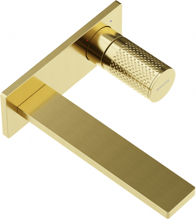 Смеситель для раковины SANCOS Nexus с внутренней частью, брашированное золото, PVD покрытие, SC9013BG