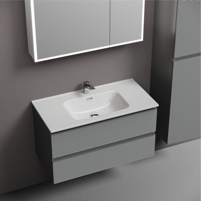 Тумба подвесная SANCOS Folk 890х445х500, c двумя ящиками оснащенными доводчиками, Ergraut soft,FL90ES