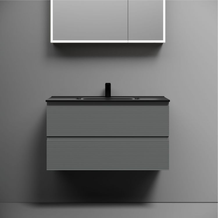 Тумба подвесная SANCOS Folk 890х445х500, c двумя ящиками оснащенными доводчиками, Ergraut soft,FL90ES