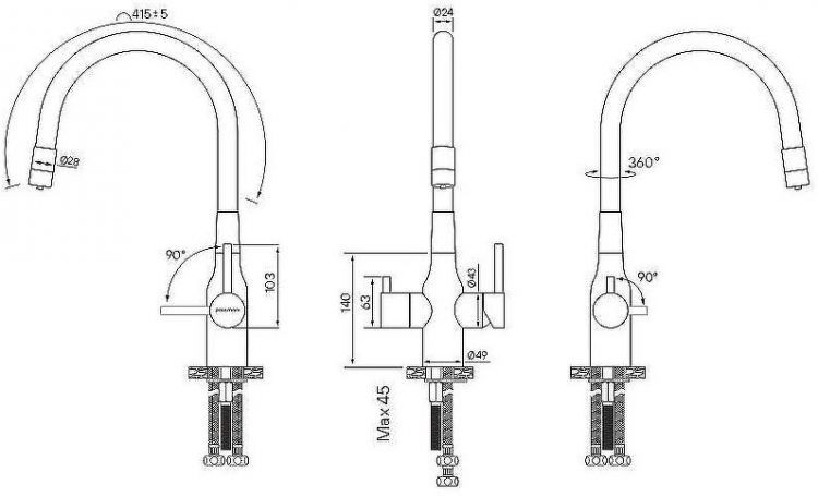 Смеситель для кухни Paulmark Salix Sa213419-CR Хром